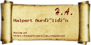 Halpert Aurélián névjegykártya